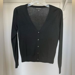 Buttery Soft Silk Cashmere Lightweight Black Cardigan, Size XS